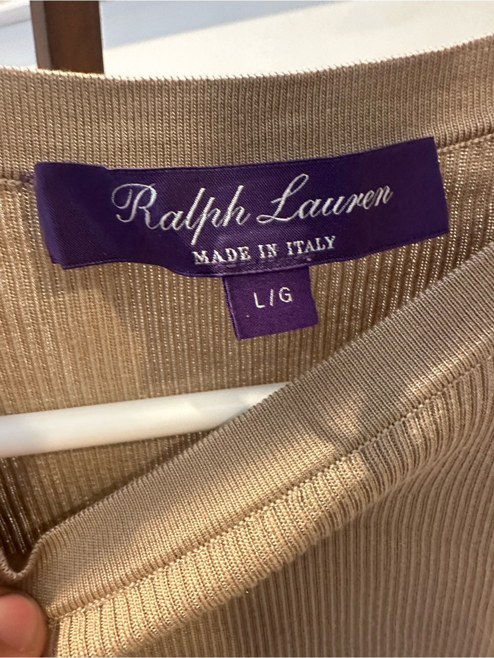 Ralph Lauren Purple Label 100% Silk Rib Knit Short Sleeve Sweater Made in Italy - Picture 4 of 7